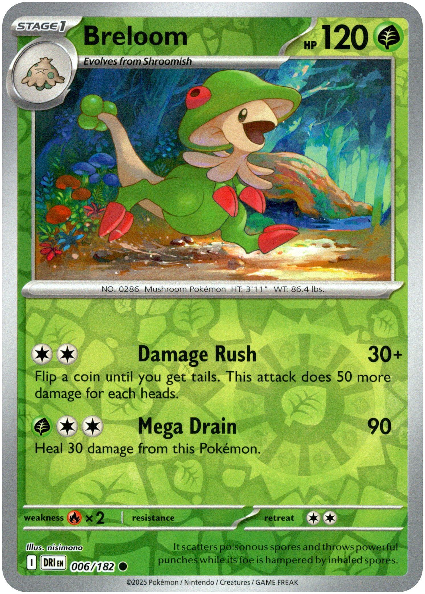 Breloom - 006/182 - Destined Rivals - Reverse Holo - Card Cavern