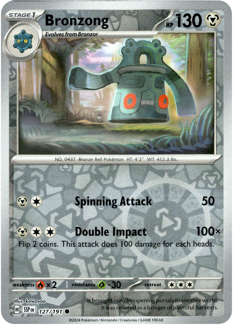 Bronzong - 127/191 - Surging Sparks - Reverse Holo Card Cavern Trading Cards, LLC Bronzong - 127/191 - Surging Sparks - Reverse Holo Card Cavern Trading Cards, LLC