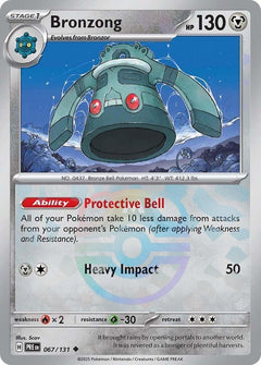 Bronzong (Master Ball Pattern) - 067/131 - Prismatic Evolutions - Holo - Card Cavern