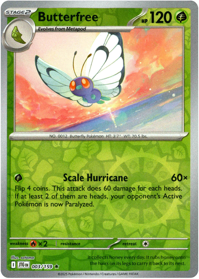 Butterfree - 003/159 - Journey Together - Reverse Holo - Card Cavern