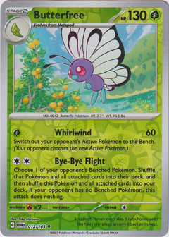 Butterfree - 012/165 - Scarlet & Violet 151 - Reverse Holo - Card Cavern