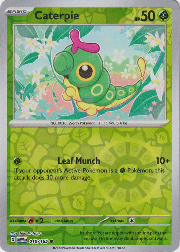 Caterpie - 010/165 - Scarlet & Violet 151 - Reverse Holo - Card Cavern