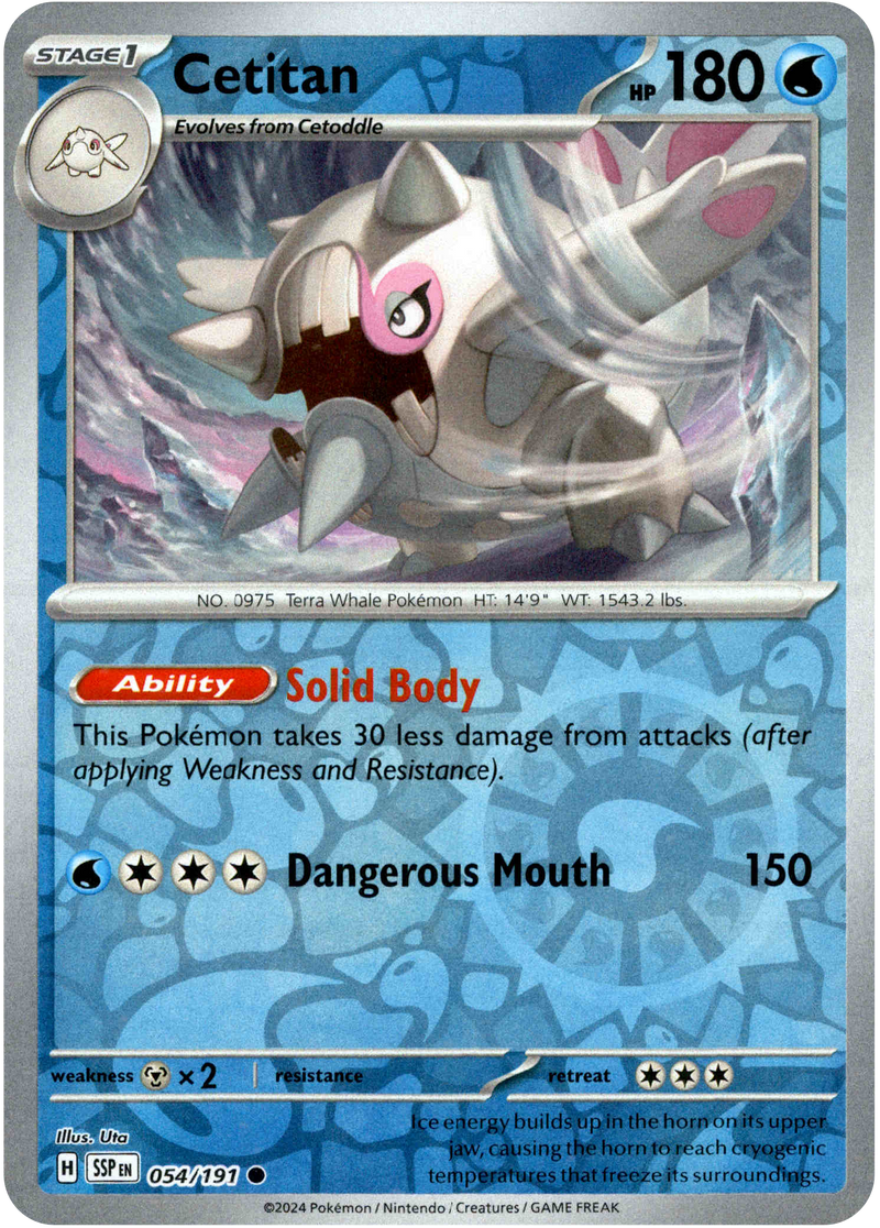 (054/191) Pokemon TCG Surging Sparks Single: Cetitan Reverse Holo Common (054/191) Pokemon TCG Surging Sparks Single: Cetitan Reverse Holo Common