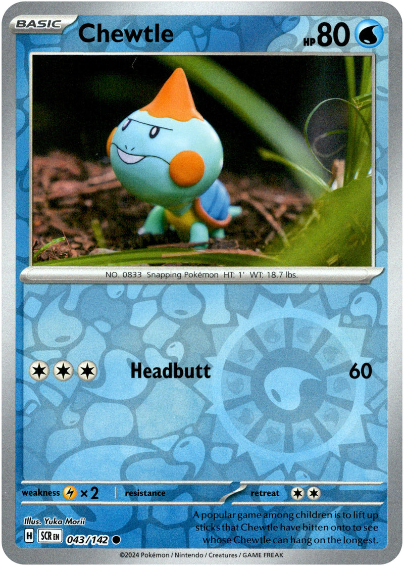 shiny chewtle pokemon card Chewtle - 043/142 - Stellar Crown