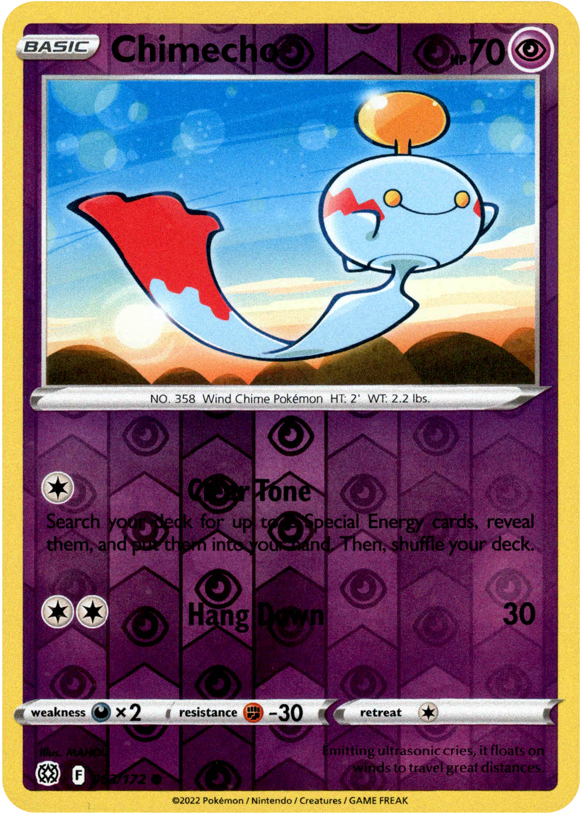 Chimecho - 063/172 - Brilliant Stars - Reverse Holo - Card Cavern