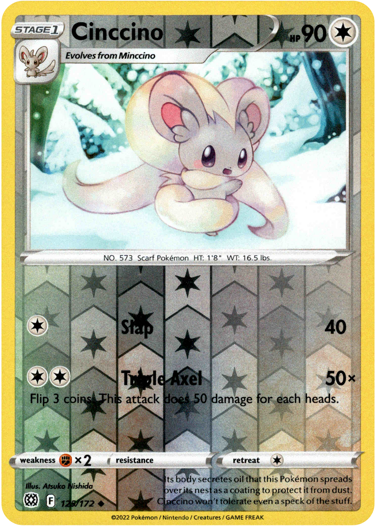 Cinccino - 125/172 - Brilliant Stars - Reverse Holo - Card Cavern