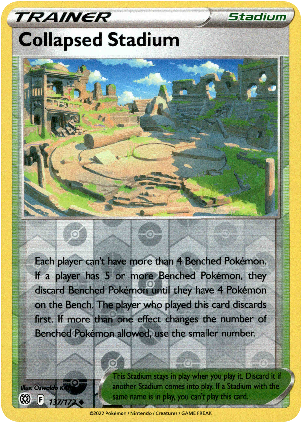 Collapsed Stadium - 137/172 - Brilliant Stars - Reverse Holo - Card Cavern