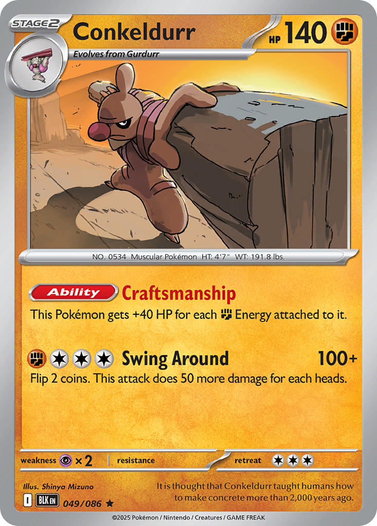 Conkeldurr - 049/086 - Black Bolt - Holo - Card Cavern