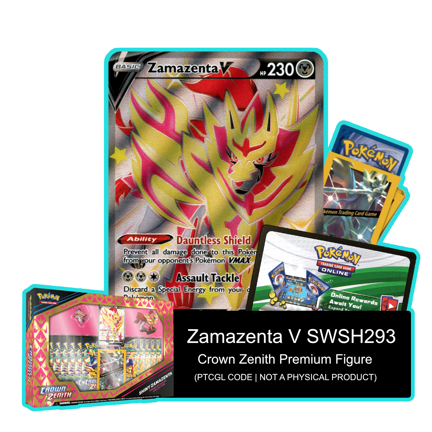 Zamazenta V SWSH293 - PTCGL Code - Card Cavern