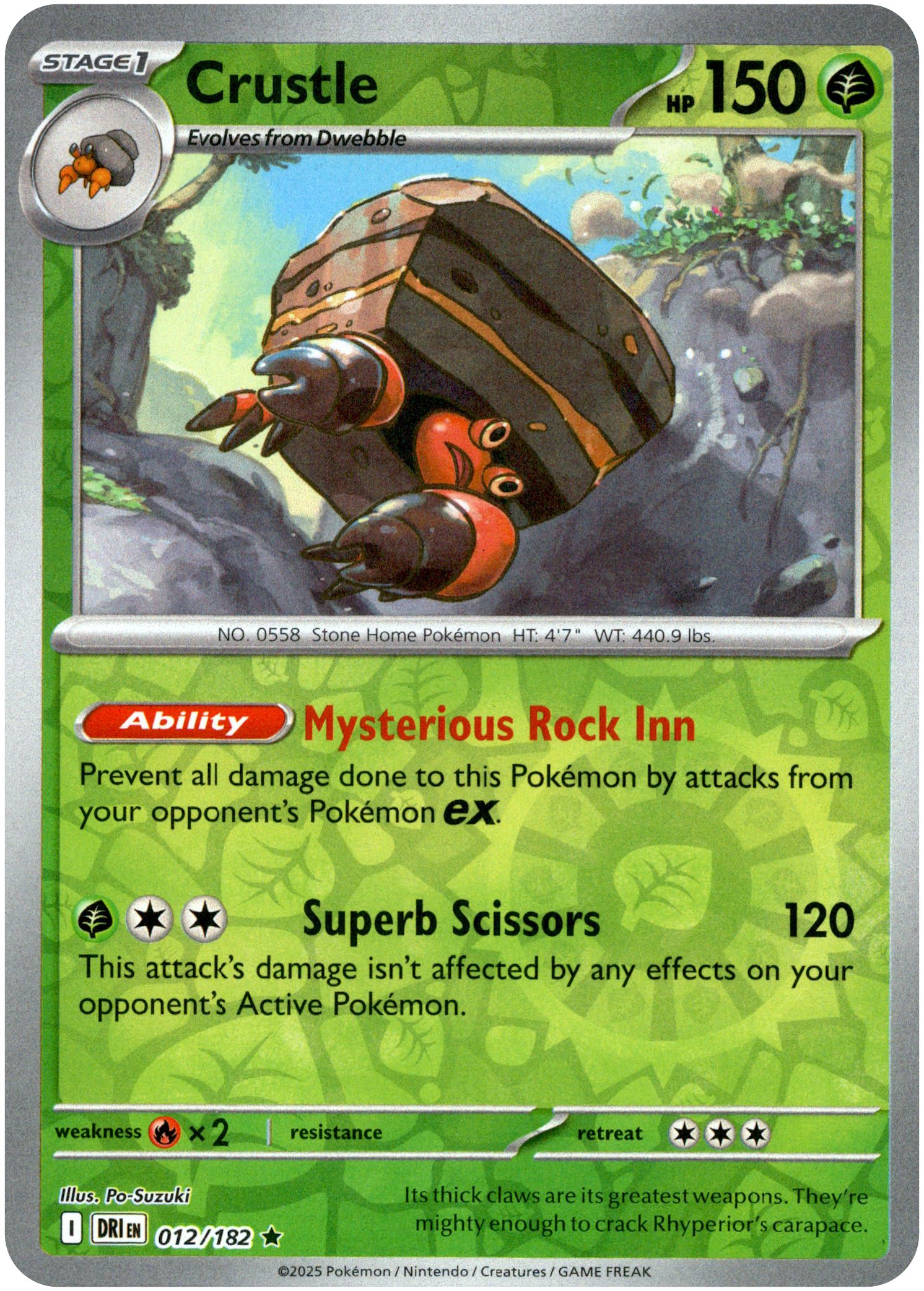 Crustle - 012/182 - Destined Rivals - Reverse Holo - Card Cavern