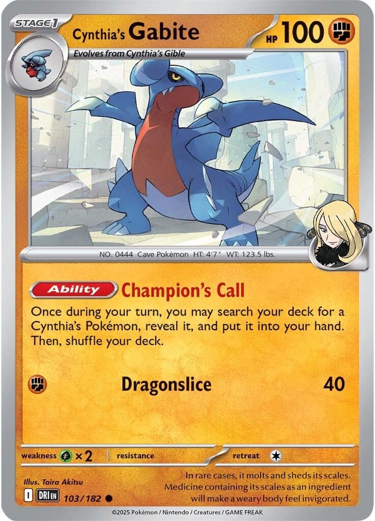 Cynthia's Gabite - 103/182 - Destined Rivals - Card Cavern