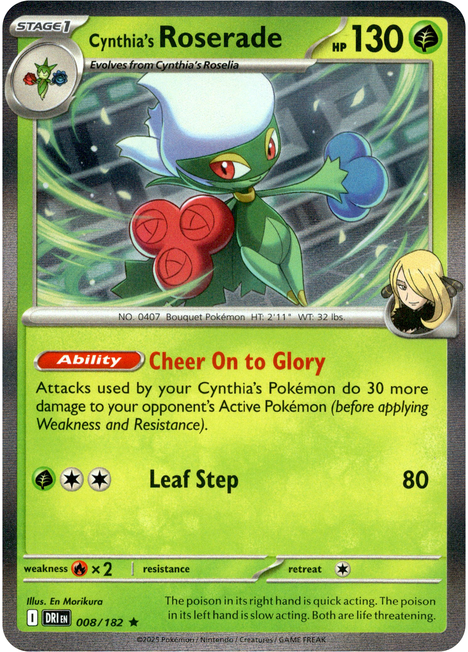 Cynthia's Roserade - 008/182 - Destined Rivals - Holo - Card Cavern