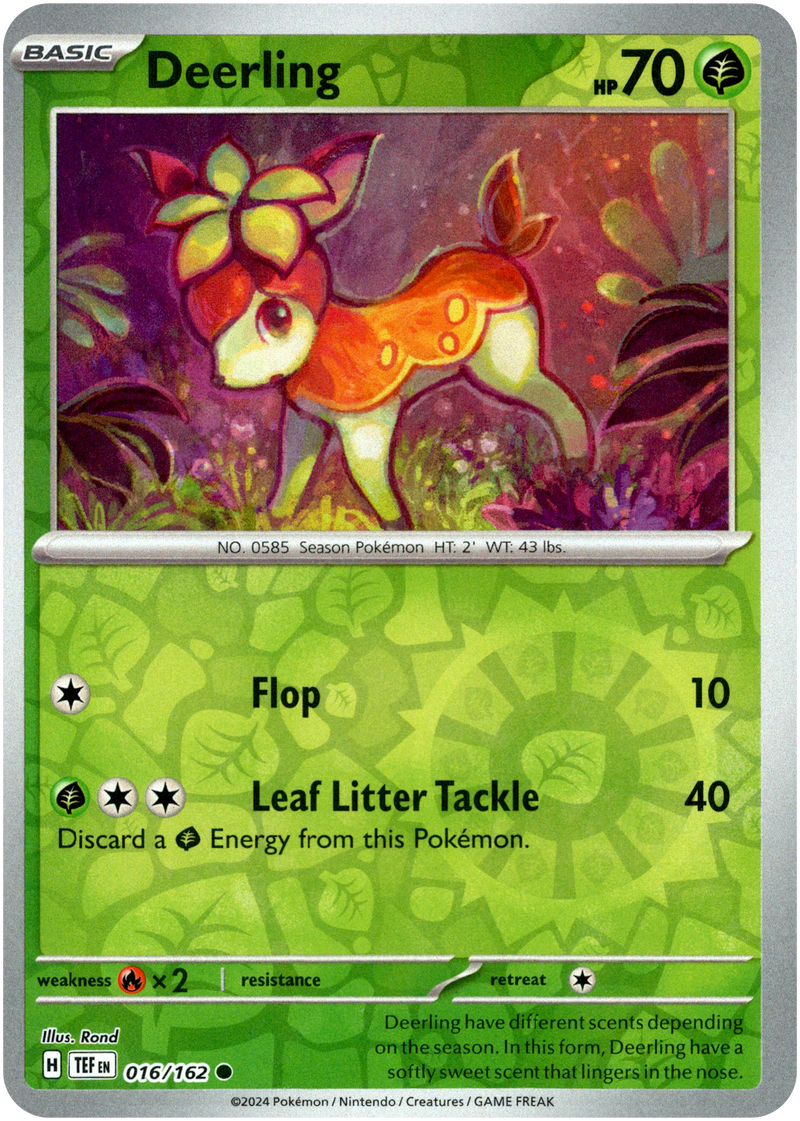 pokemon deerling card - 016/162 - Temporal Forces Cards:12/105 Light Arcanine One Piece championship commemorative cards Grass Types This college student turns