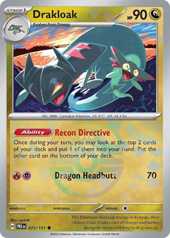 Drakloak (Master Ball Pattern) - 072/131 - Prismatic Evolutions - Holo - Card Cavern