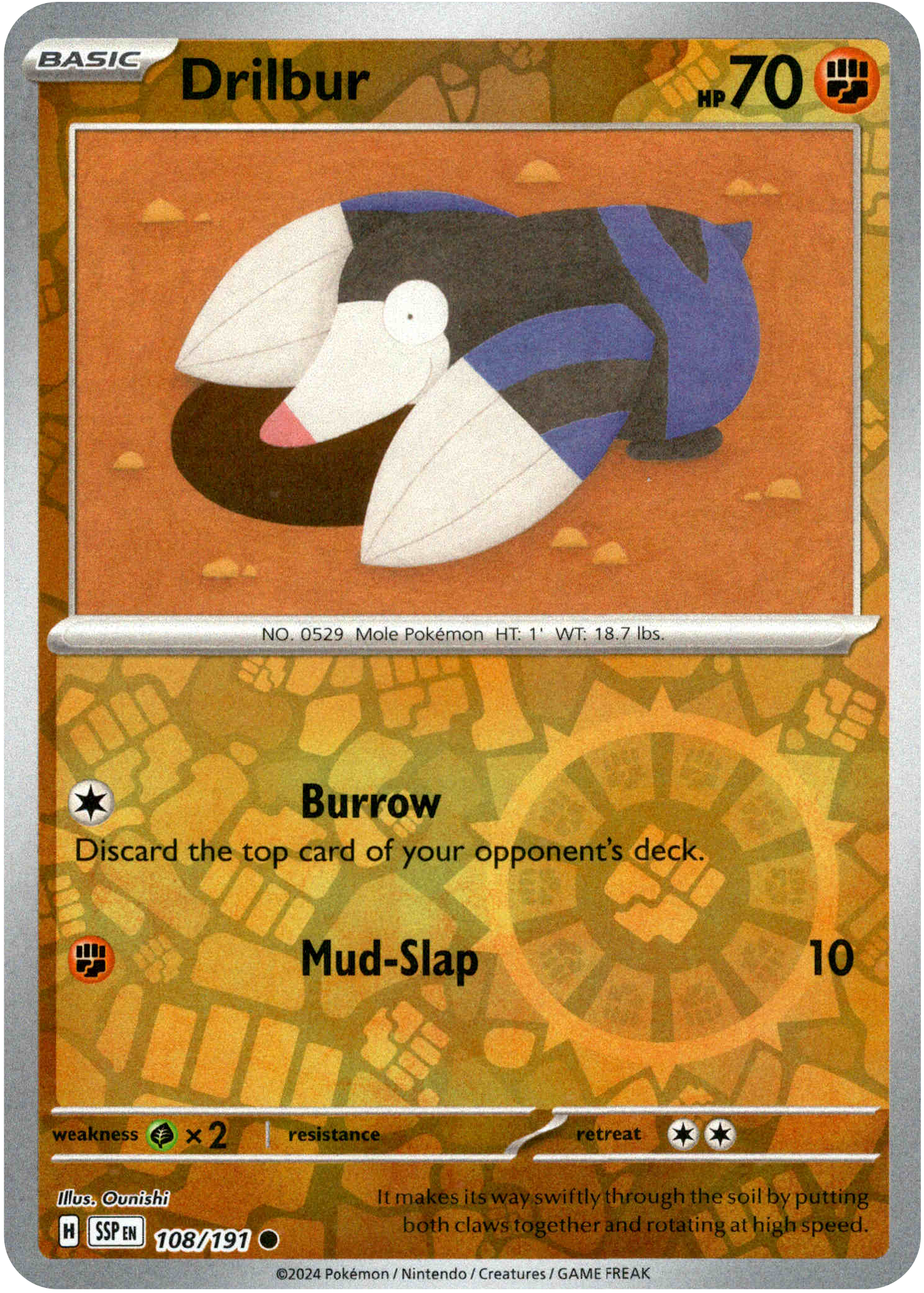 Drilbur - 108/191 - Surging Sparks - Reverse Holo - Card Cavern