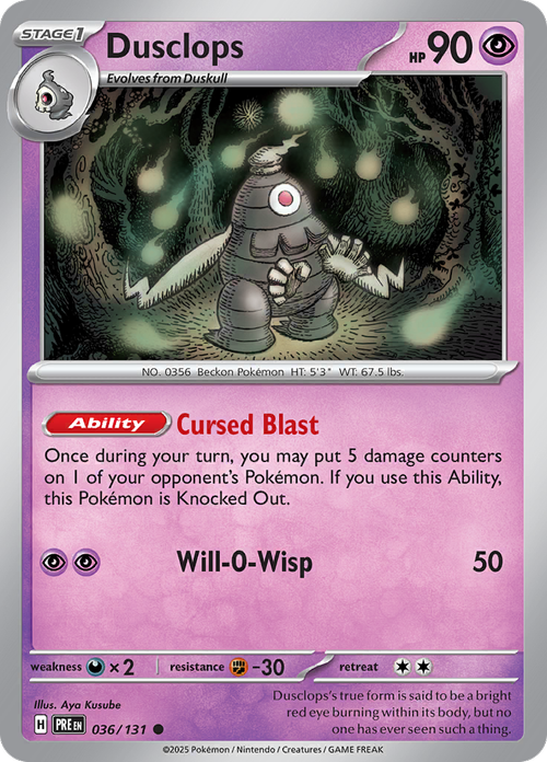 Dusclops - 036/131 - Prismatic Evolutions - Card Cavern