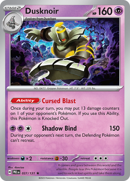 Dusknoir - 037/131 - Prismatic Evolutions - Holo - Card Cavern