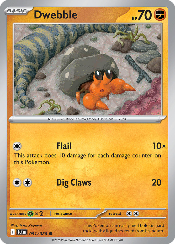 Dwebble - 051/086 - Black Bolt - Card Cavern