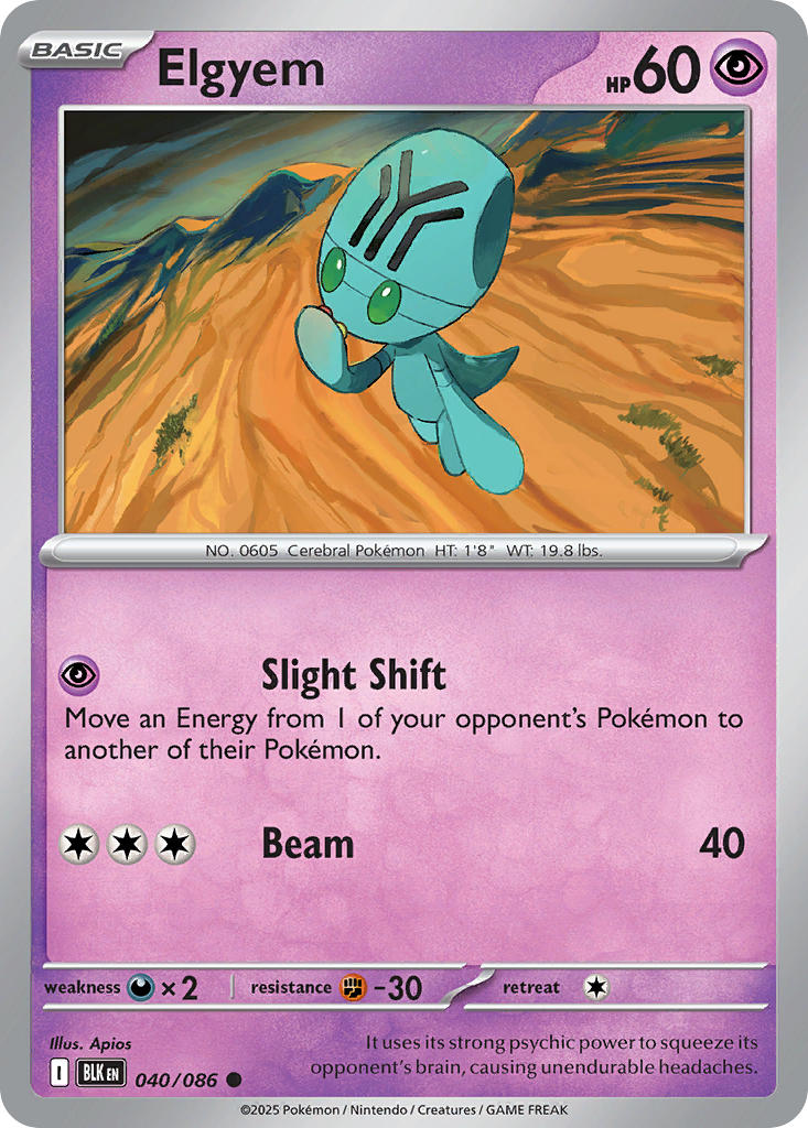 Elgyem - 040/086 - Black Bolt - Card Cavern