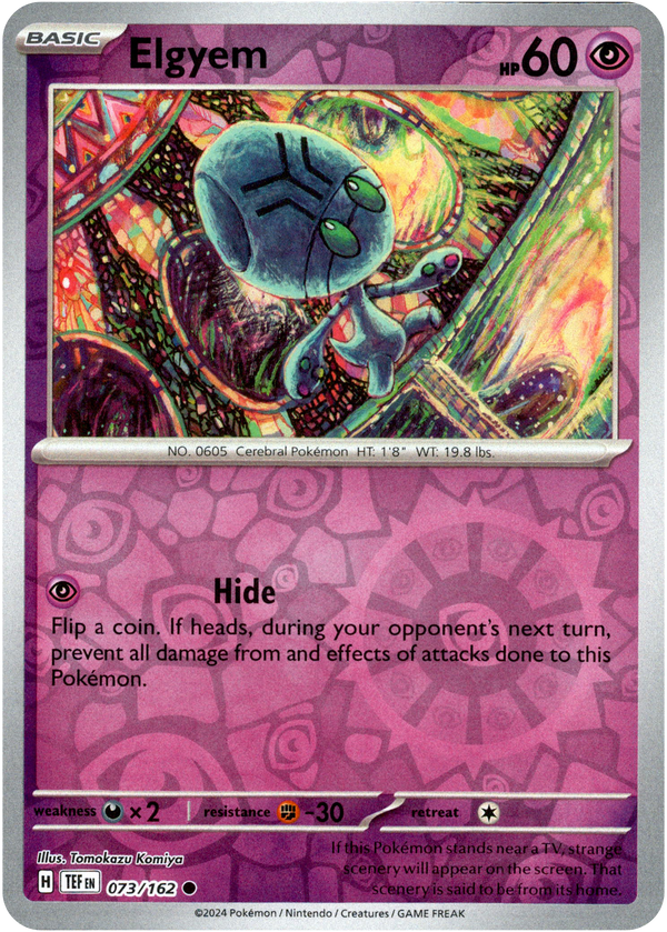 Elgyem - 073/162 - Temporal Forces - Reverse Holo - Card Cavern