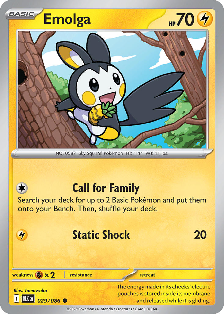 Emolga - 029/086 - Black Bolt - Card Cavern