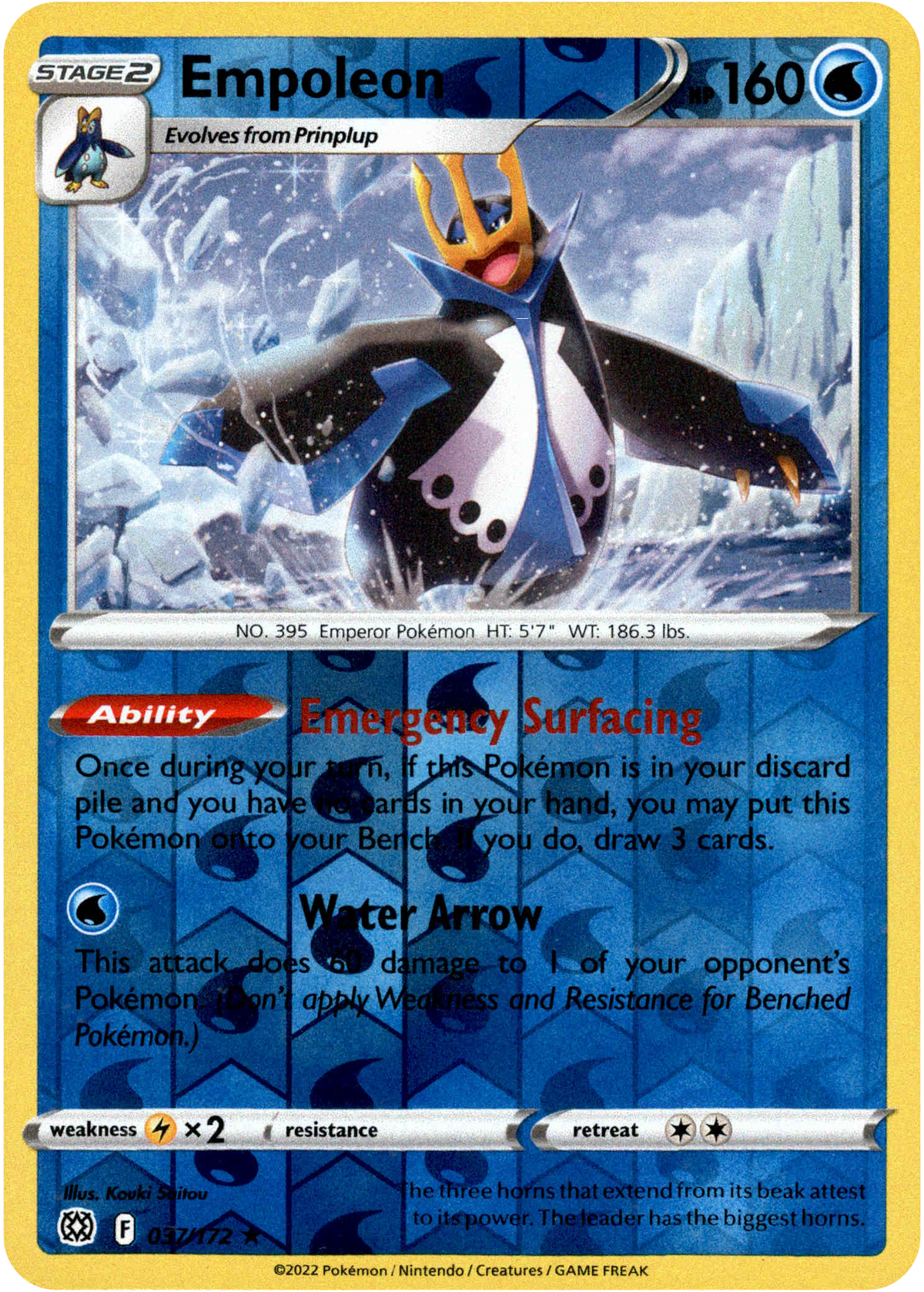 Empoleon - 037/172 - Brilliant Stars - Reverse Holo - Card Cavern