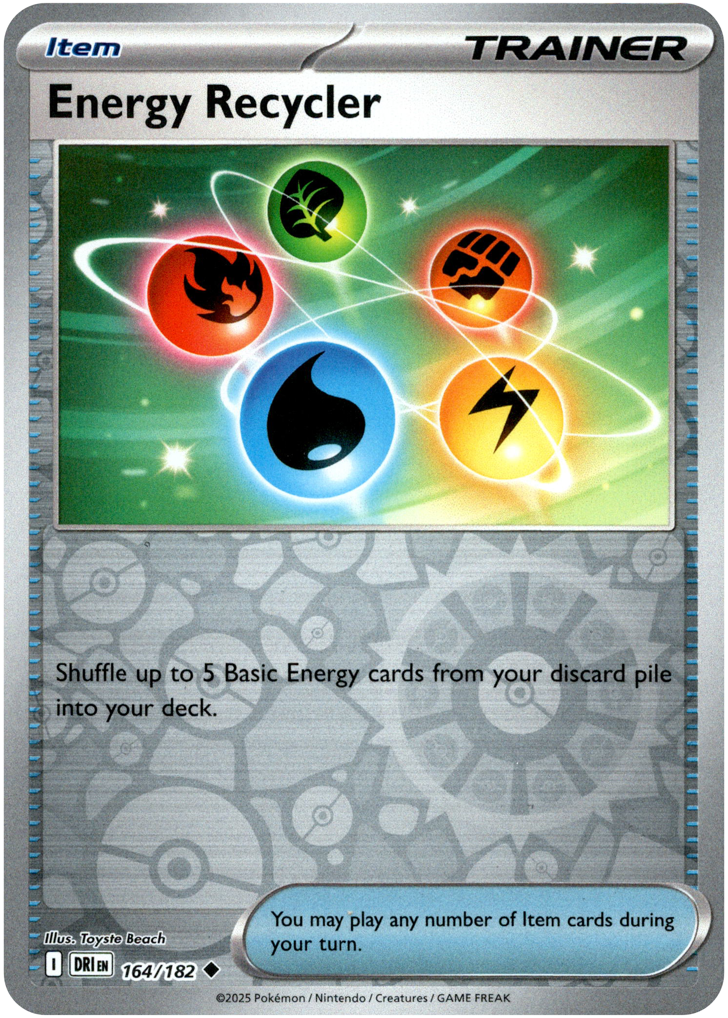 Energy Recycler - 164/182 - Destined Rivals - Reverse Holo - Card Cavern