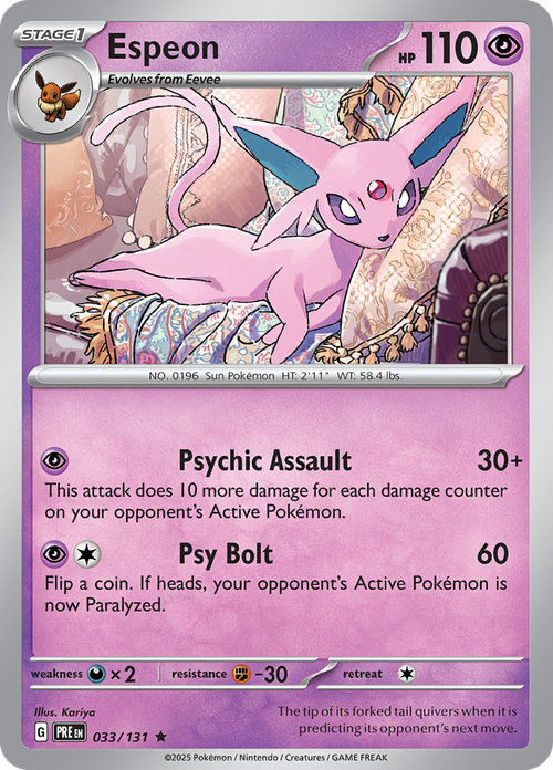 Espeon - 033/131 - Prismatic Evolutions - Holo - Card Cavern