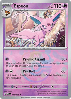 Espeon (Master Ball Pattern) - 033/131 - Prismatic Evolutions - Holo - Card Cavern