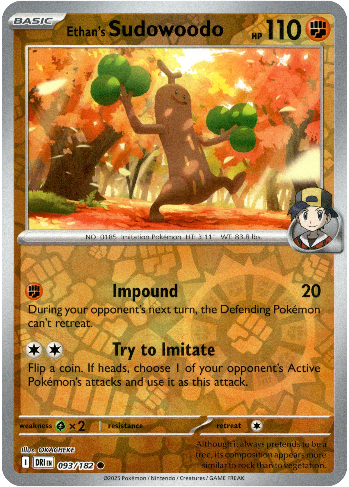 Ethan's Sudowoodo - 093/182 - Destined Rivals - Reverse Holo - Card Cavern