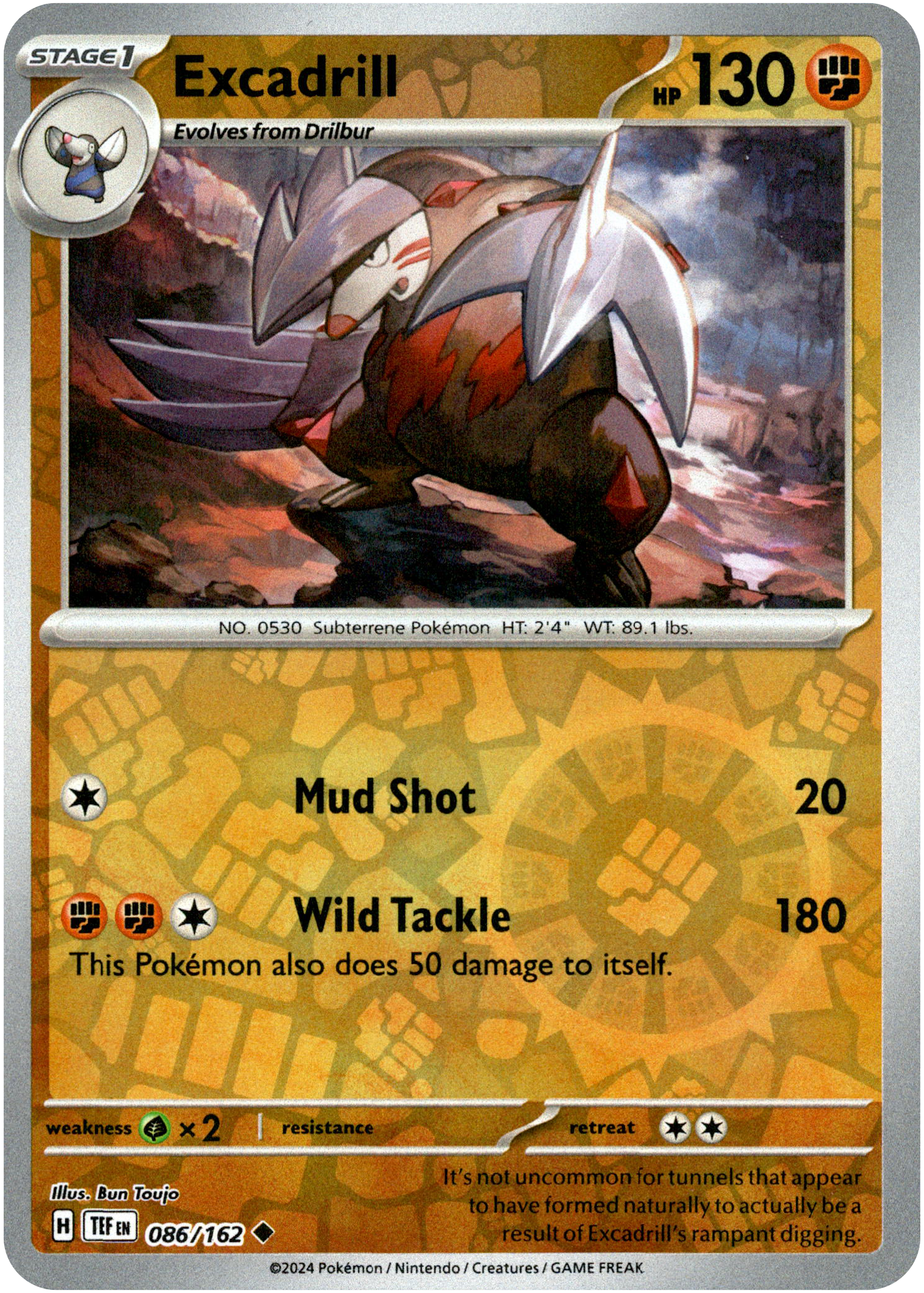 Excadrill - 086/162 - Temporal Forces - Reverse Holo - Card Cavern