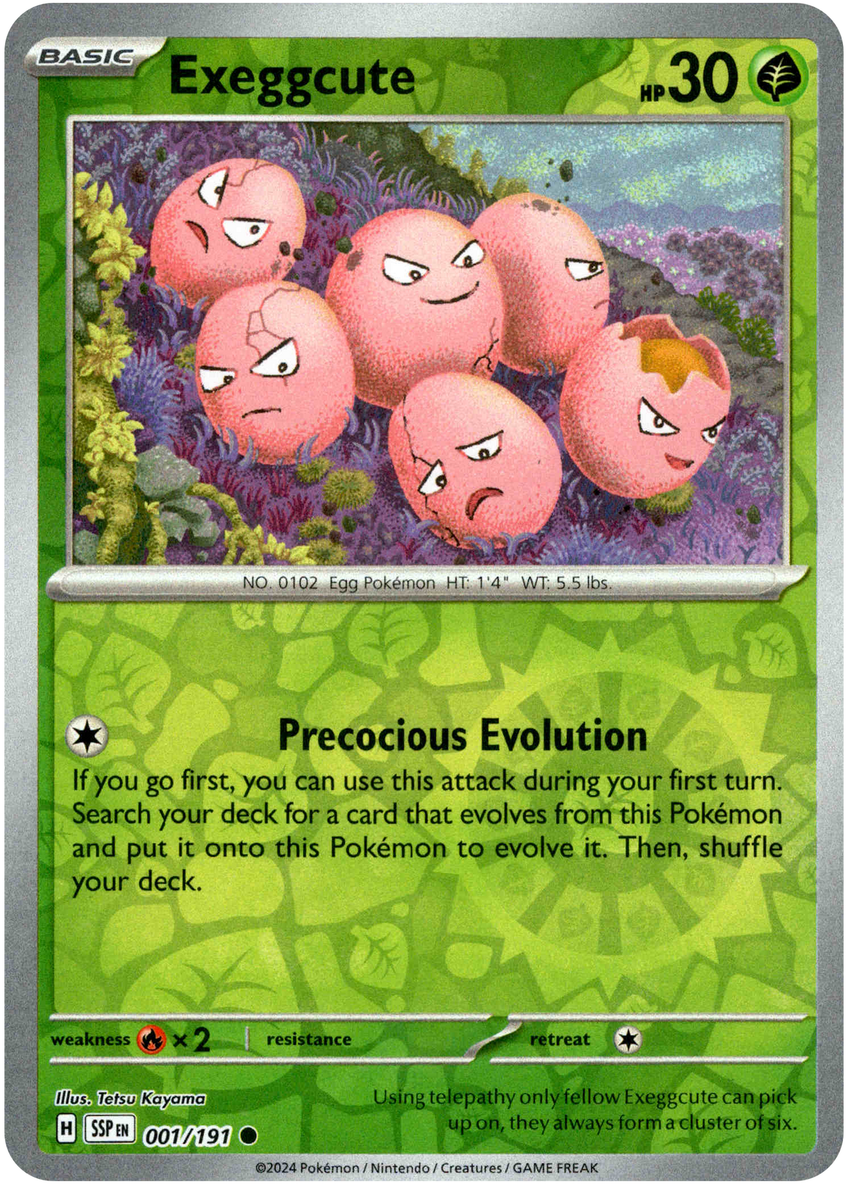 Exeggcute - 001/191 - Surging Sparks - Reverse Holo - Card Cavern