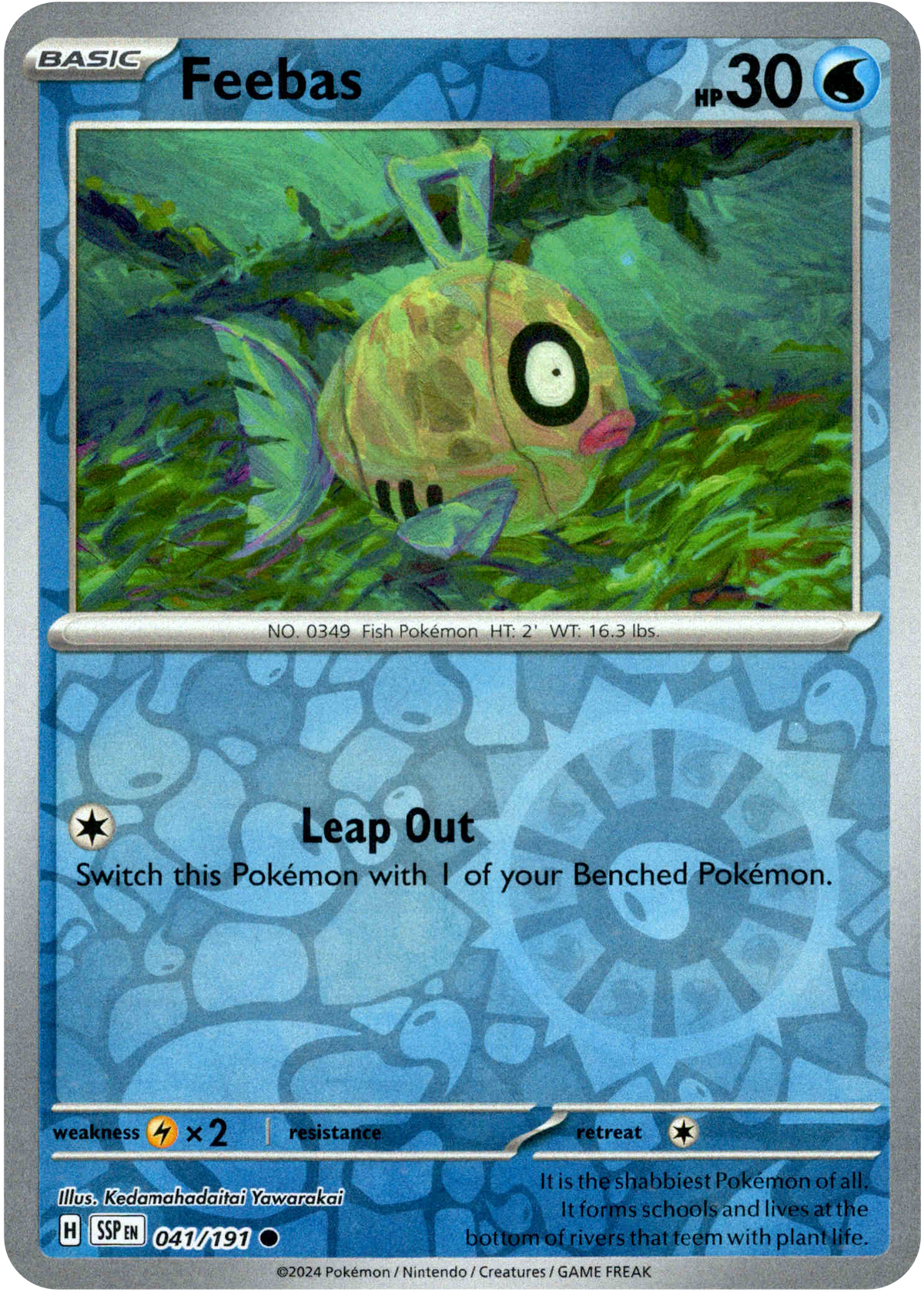 Feebas - 041/191 - Surging Sparks - Reverse Holo - Card Cavern