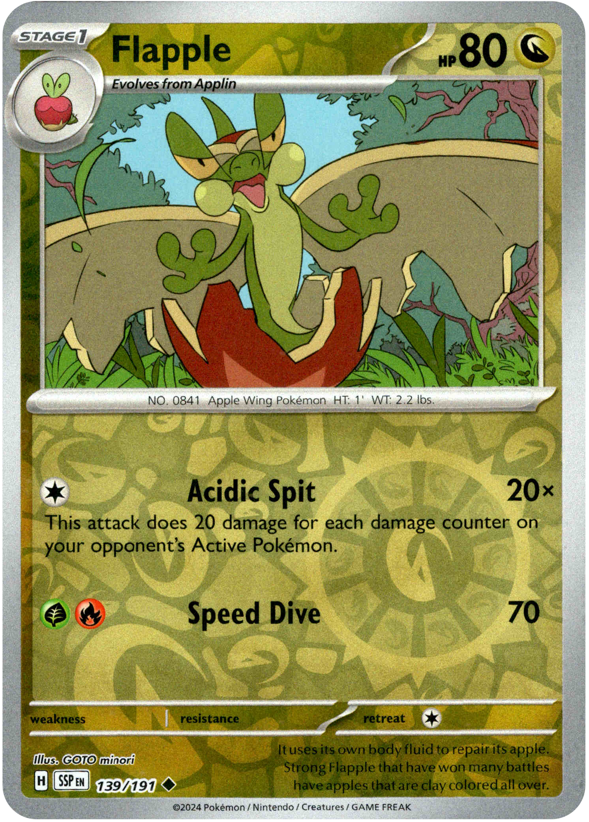 Flapple - 139/191 - Surging Sparks - Reverse Holo - Card Cavern