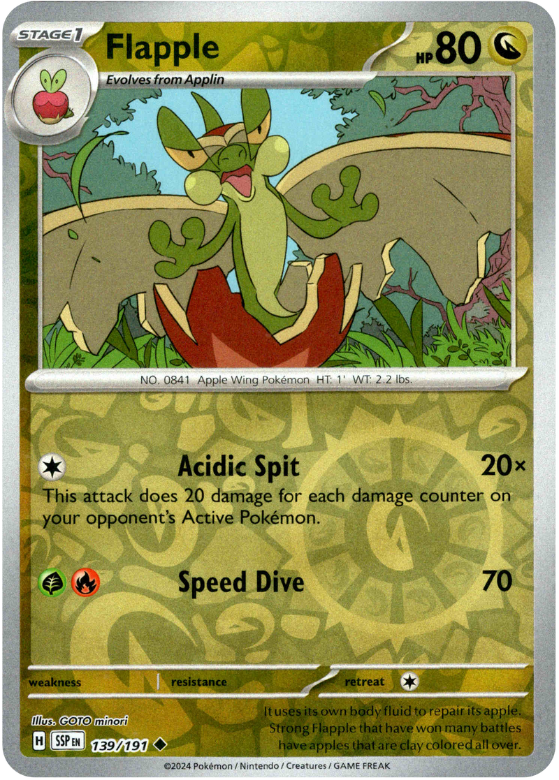 shiny flapple pokemon card Flapple - 139/191 - Surging Sparks