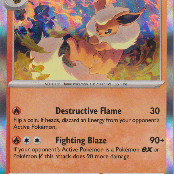 Flareon - 136/165 - Scarlet & Violet 151 - Holo Card Cavern Trading Cards, LLC Flareon - 136/165 - Scarlet & Violet 151 - Holo Card Cavern Trading Cards, LLC