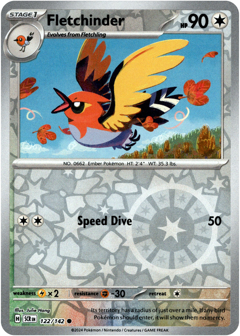 Fletchinder - 122/142 - Stellar Crown - Reverse Holo Card Cavern Trading Cards, LLC Fletchinder - 122/142 - Stellar Crown - Reverse Holo Card Cavern Trading Cards, LLC