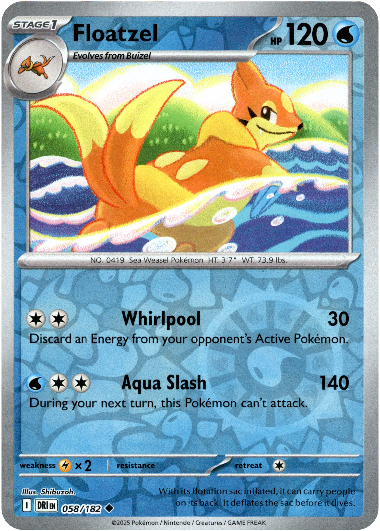 Floatzel - 058/182 - Destined Rivals - Reverse Holo – Card Cavern ...