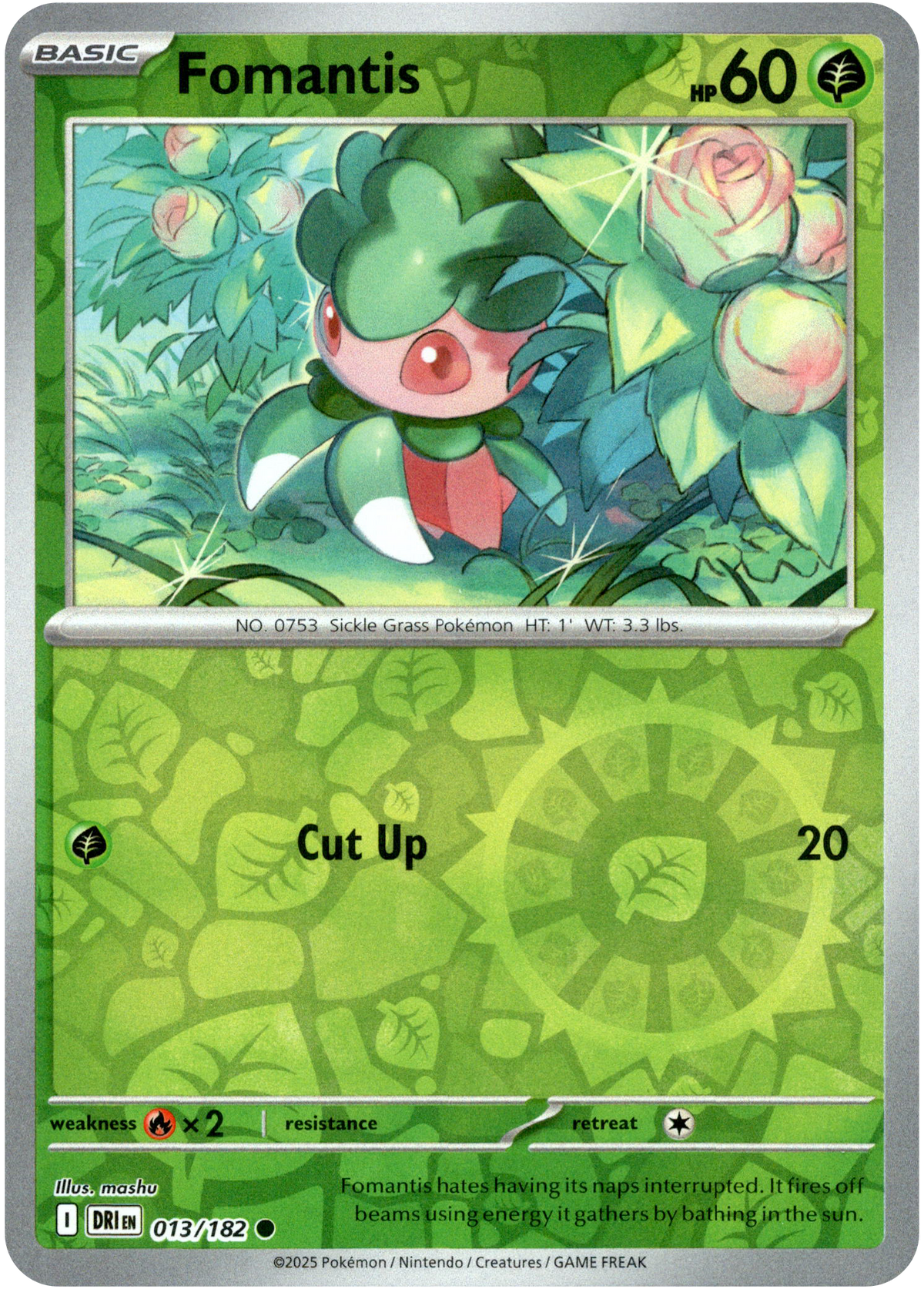 Fomantis - 013/182 - Destined Rivals - Reverse Holo - Card Cavern