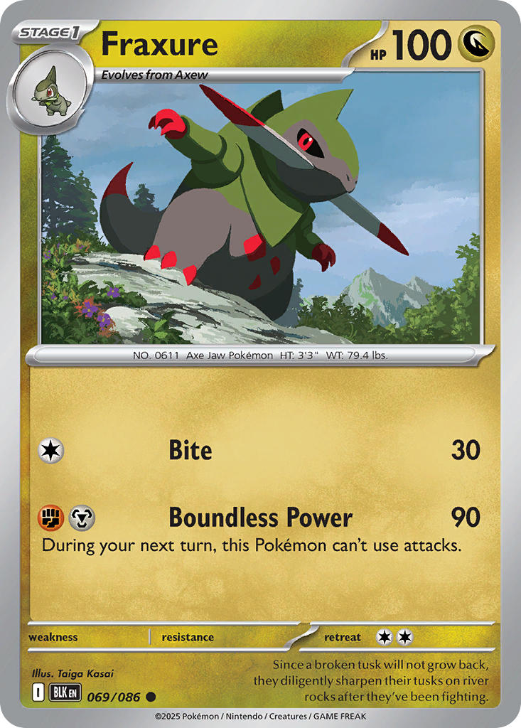 Fraxure - 069/086 - Black Bolt - Card Cavern