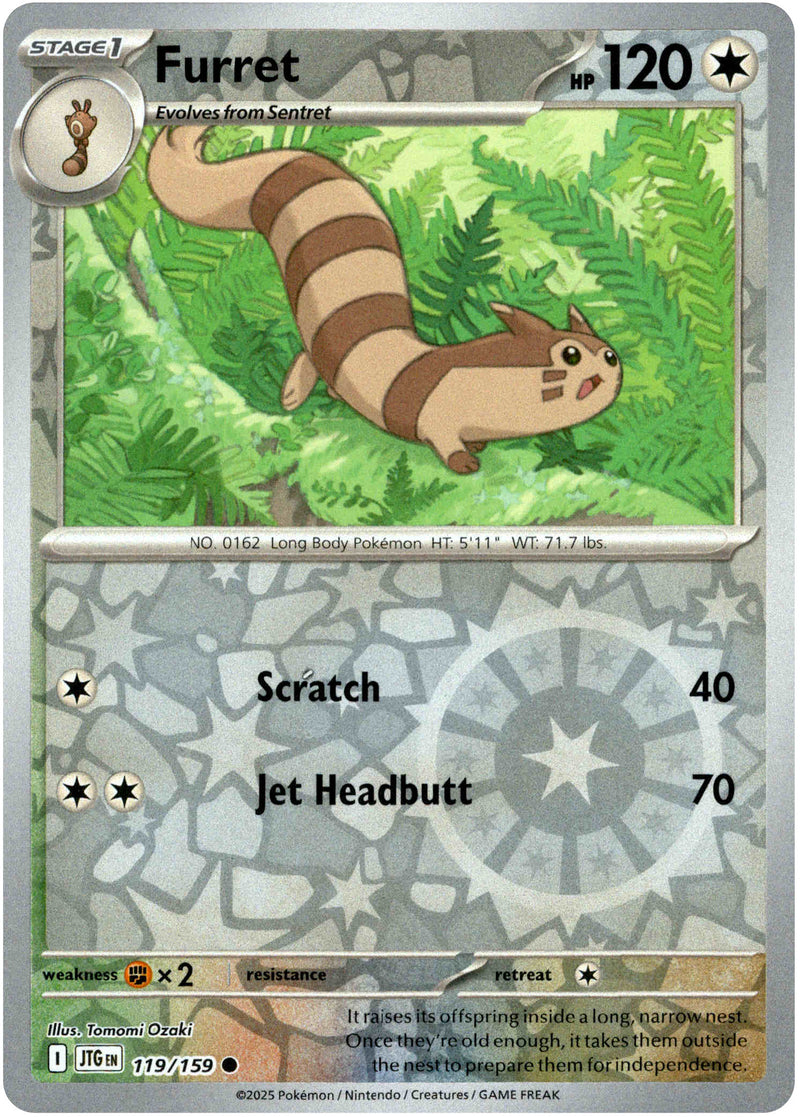 what is an ultra rare pokemon card Furret - 119/159 - Journey Together