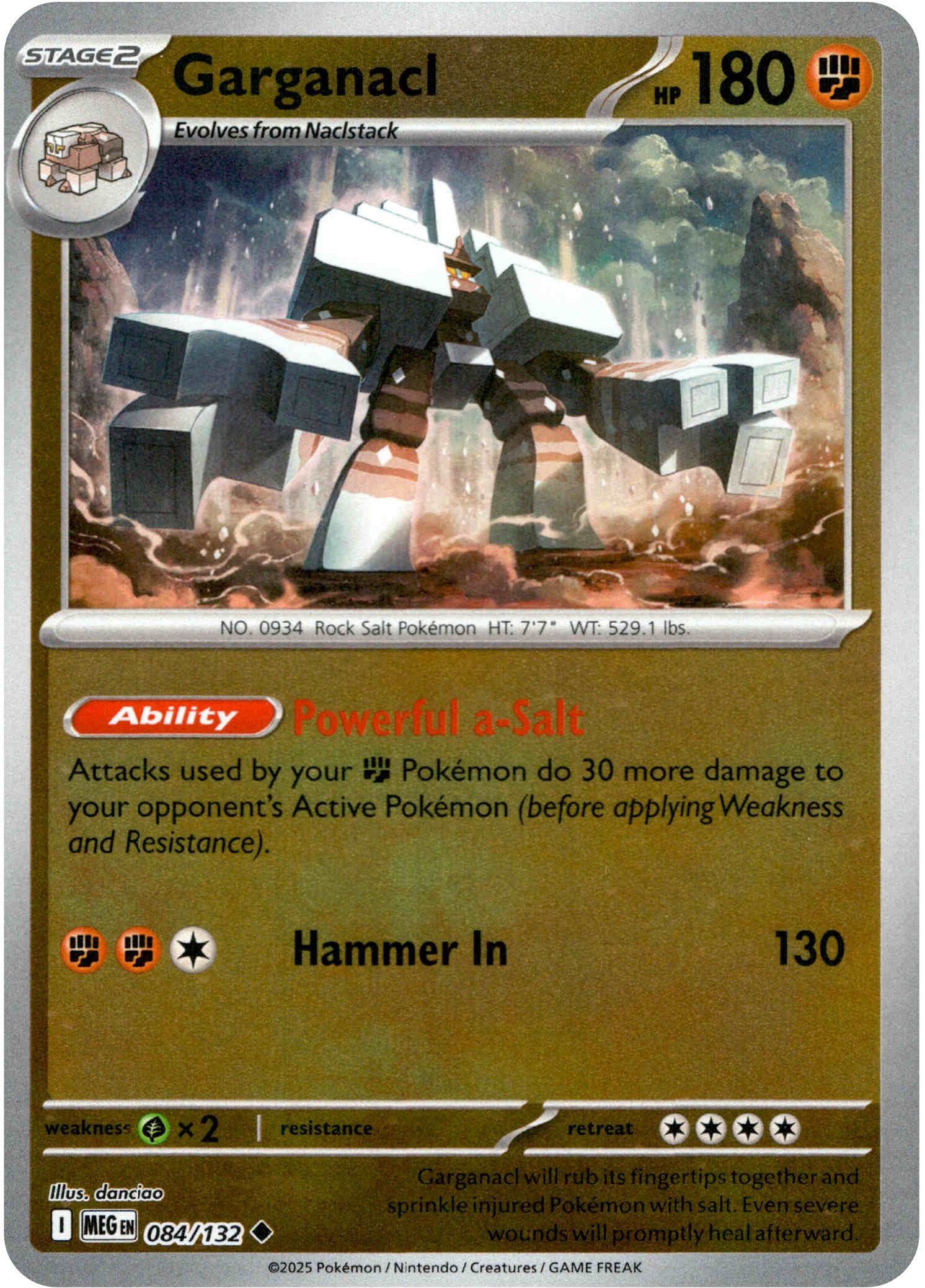 Garganacl - 084/132 - Mega Evolution - Reverse Holo - Card Cavern