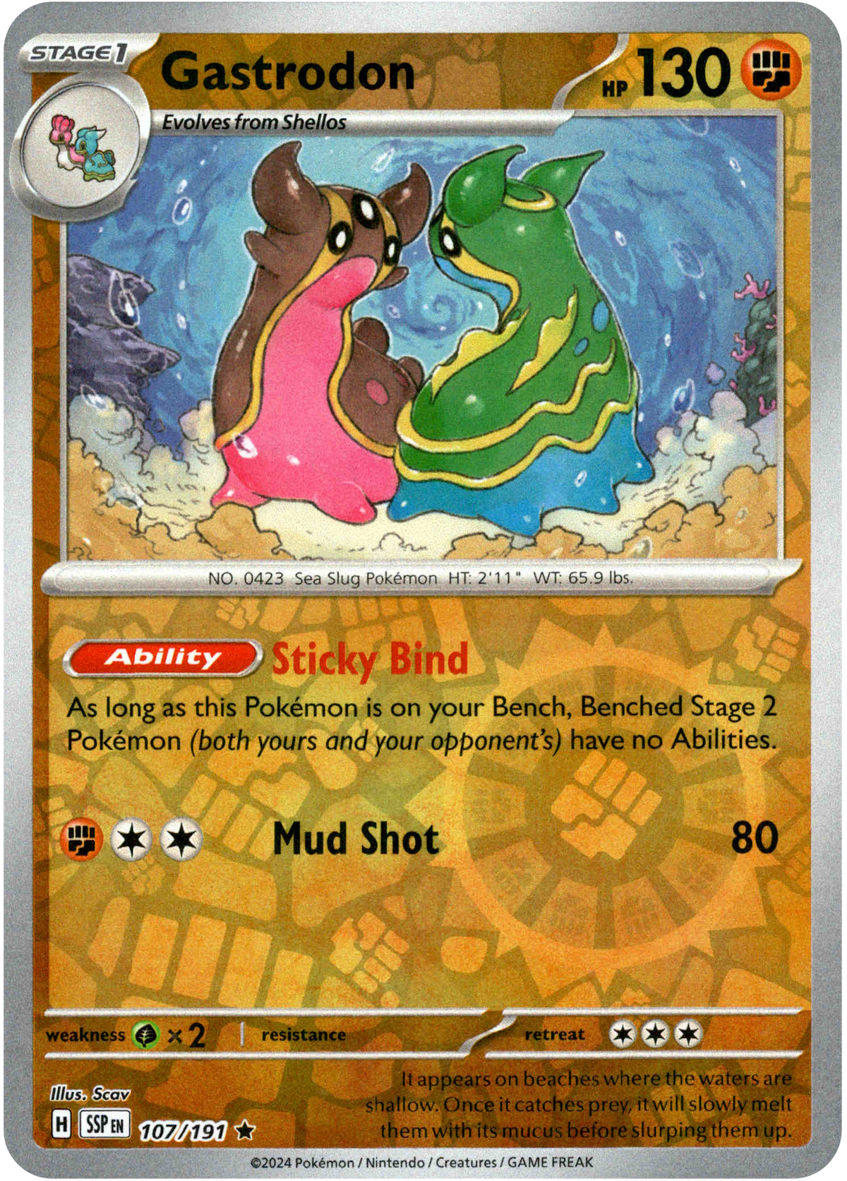Gastrodon - 107/191 - Surging Sparks - Reverse Holo - Card Cavern