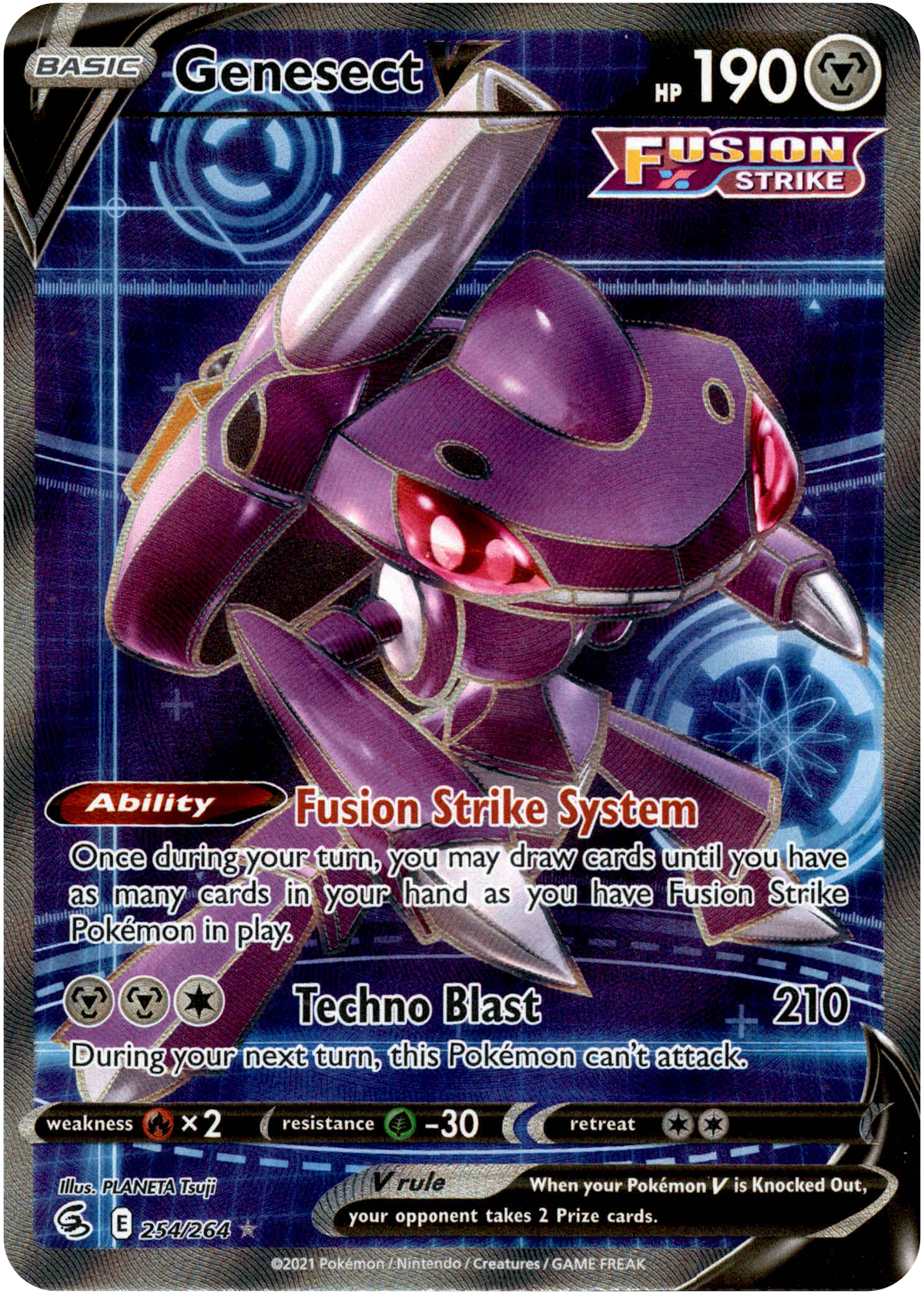 Genesect V Full Art - 254/264 - Fusion Strike - Holo - Card Cavern
