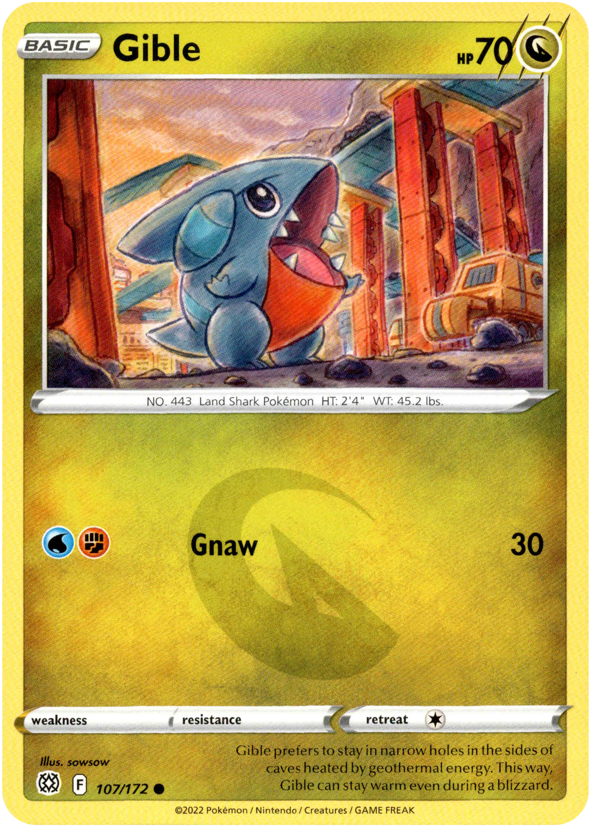 Gible - 107/172 - Brilliant Stars - Card Cavern