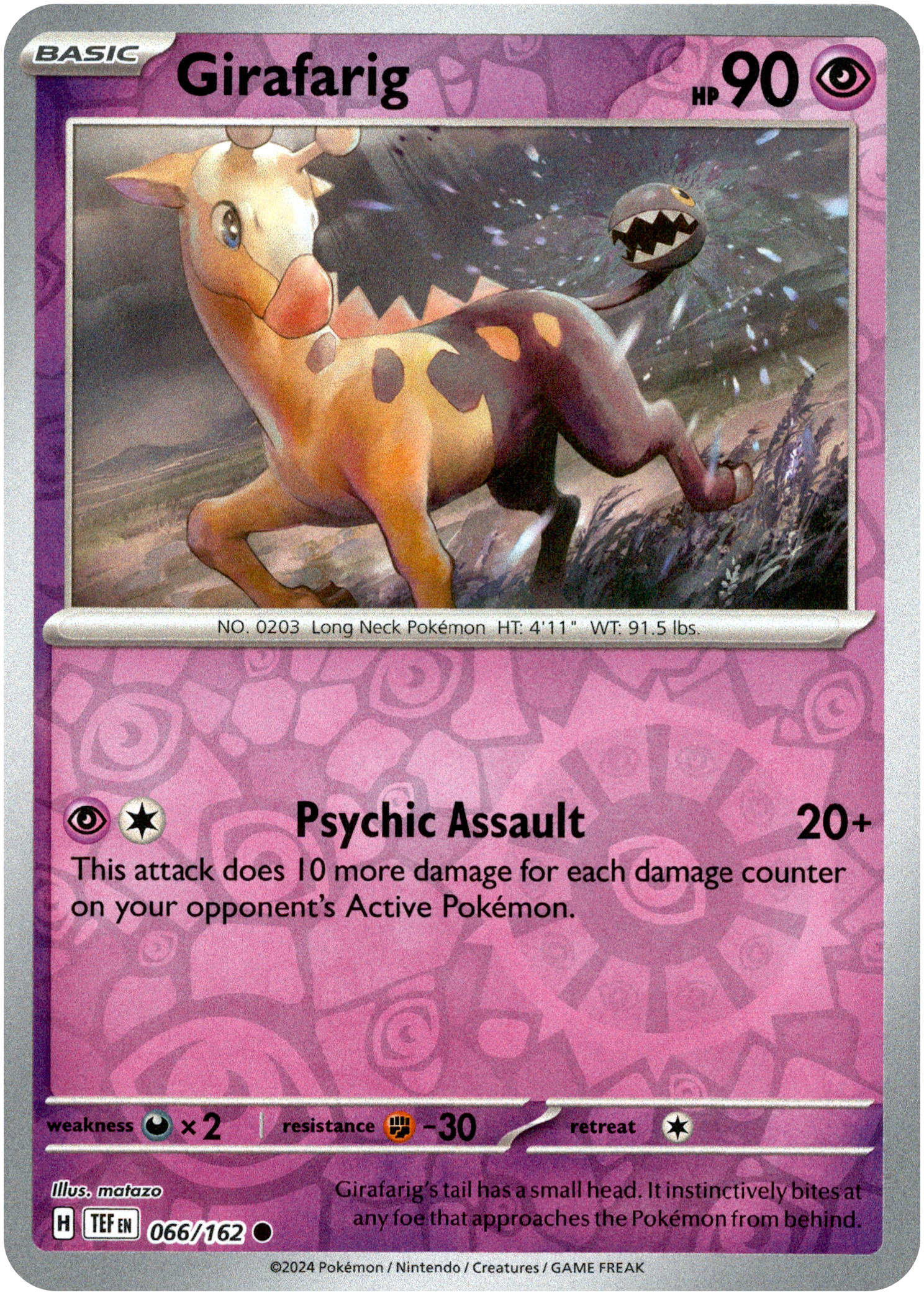 Girafarig - 066/162 - Temporal Forces - Reverse Holo - Card Cavern