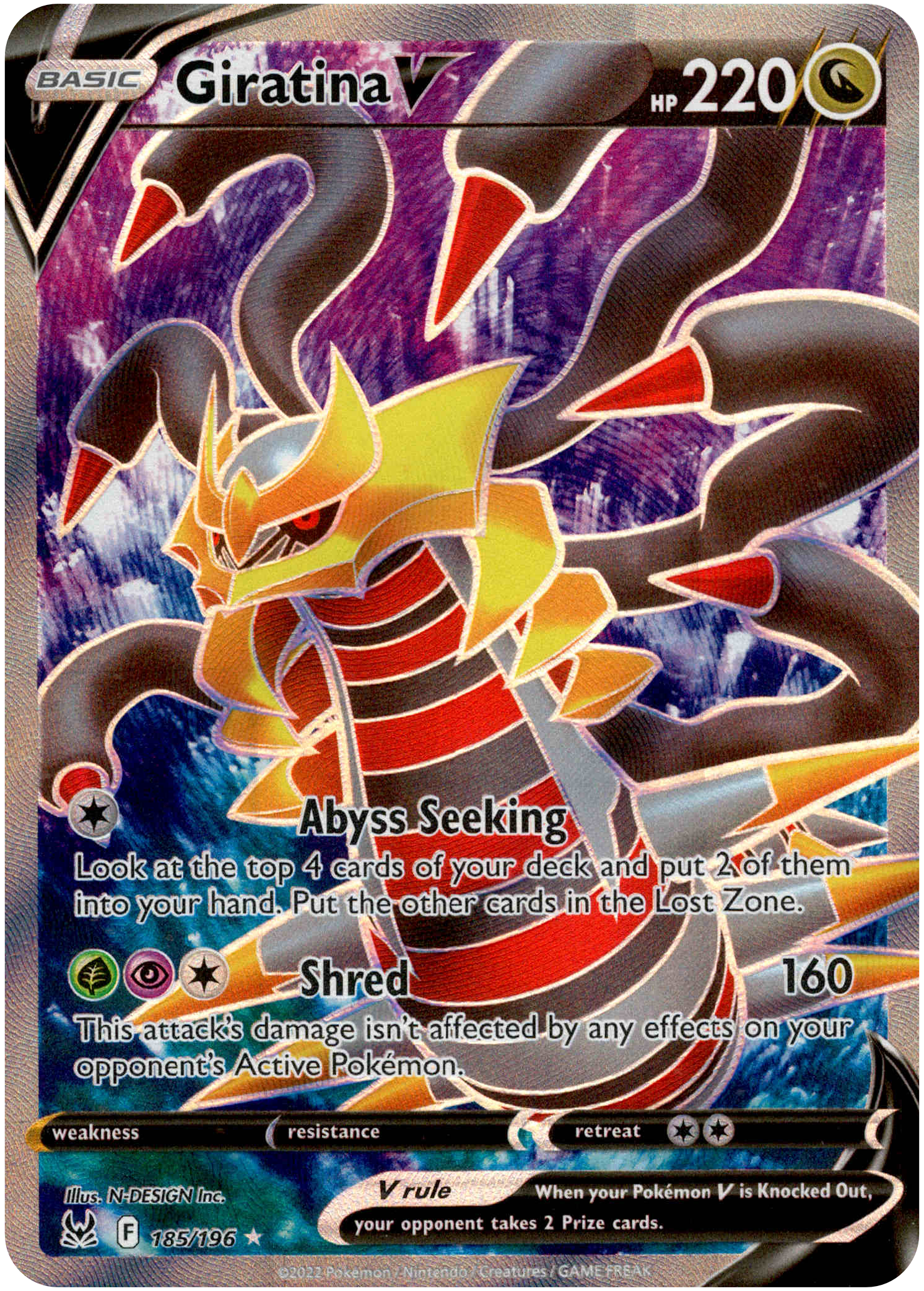 Giratina V Full Art - 185/196 - Lost Origin - Holo - Card Cavern
