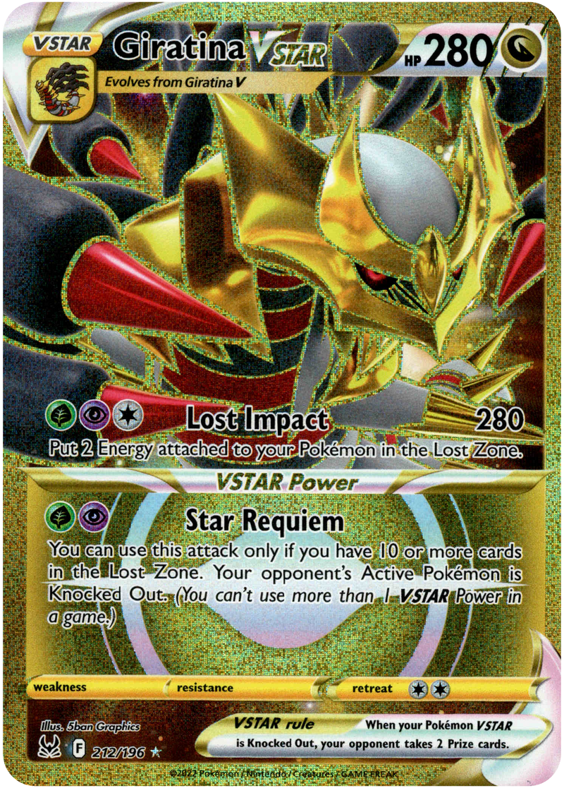 Giratina VSTAR Secret Rare - 212/196 - Lost Origin - Holo Card Cavern Trading Cards, LLC Giratina VSTAR Secret Rare - 212/196 - Lost Origin - Holo Card Cavern Trading Cards, LLC