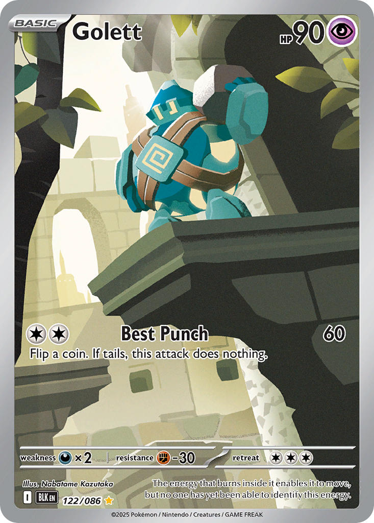 Golett - 122/086 - Black Bolt - Holo - Card Cavern