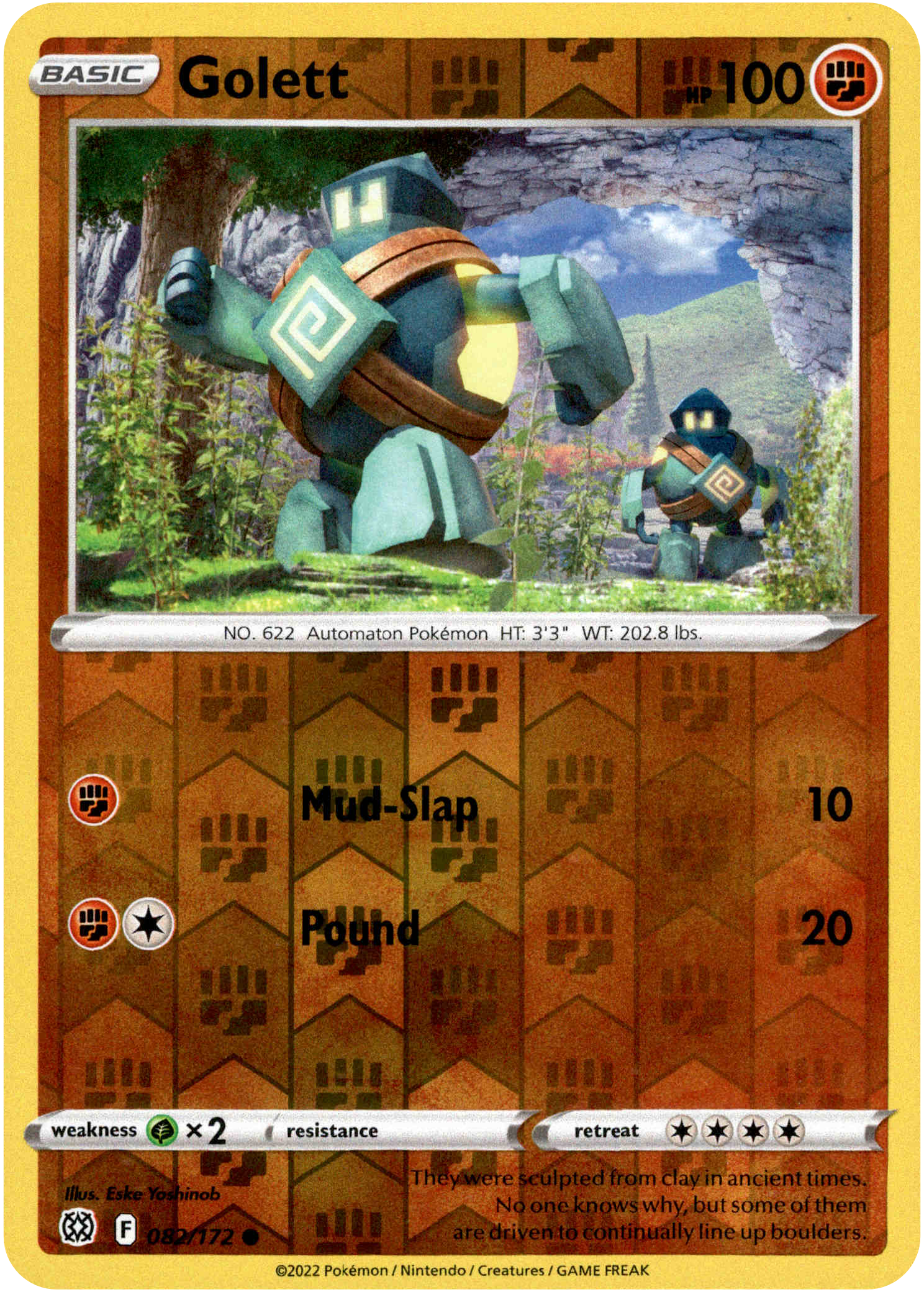 Golett - 082/172 - Brilliant Stars - Reverse Holo - Card Cavern